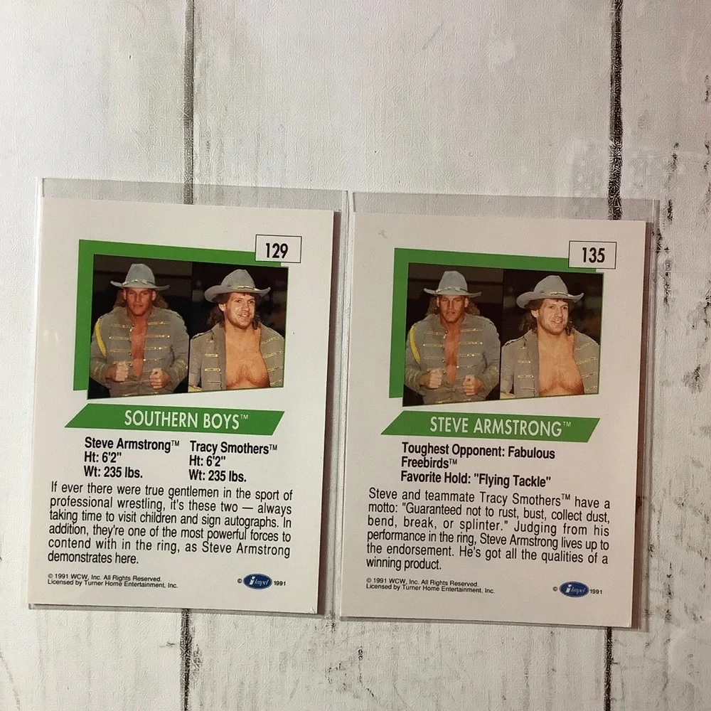 1991 Impel WCW - Steve Armstrong #135 (RC) And Wrestling Card #129